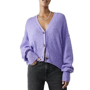 NWT Free People Found My Friend Cardigan In Color Moonberry / Purple Small
